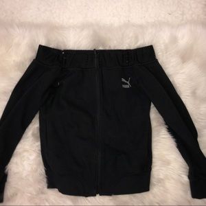 Off the shoulder puma zip up